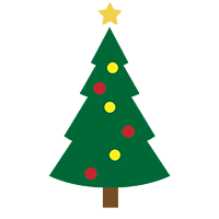 Free Christmas Tree with Ornaments and a Star Icon