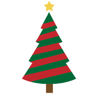 Free Christmas Tree with a Ribbon and a Star Icon