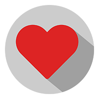 Free Heart in a Circle with a Long Shadow Vector Icon