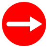 Free Red Circle Right Arrow Vector Icon